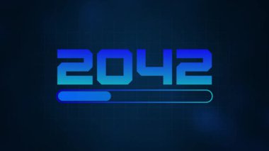 Yumuşak soyut arkaplan 2042 'deki yeni yılınız kutlu olsun. Yeni yıl bar yüklemesi. Mutlu yıllar 2042 Animasyon arkaplanı yükleniyor