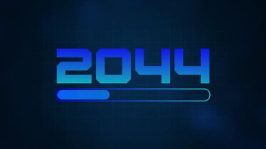 Yumuşak ve soyut arkaplanlı yeni yıl 2044 ilerleme çubuğunuz kutlu olsun. Yeni yıl bar yüklemesi. Mutlu yıllar 2044 Animasyon arkaplanı yükleme