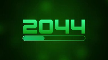 Yumuşak ve soyut arkaplanlı yeni yıl 2044 ilerleme çubuğunuz kutlu olsun. Yeni yıl bar yüklemesi. Mutlu yıllar 2044 Animasyon arkaplanı yükleme