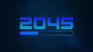 Yeni Yıl 2045 'in yumuşak soyut arkaplanlı ilerleme çubuğu kutlu olsun. Yeni yıl bar yüklemesi. Mutlu yıllar 2045 Animasyon arkaplanı yükleme