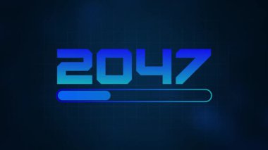 Yeni yılınız kutlu olsun. Yumuşak soyut arka planda 2047 ilerleme çubuğu. Yeni yıl bar yüklemesi. Mutlu yıllar 2047 animasyon arkaplanı yükleniyor