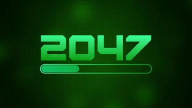 Yeni yılınız kutlu olsun. Yumuşak soyut arka planda 2047 ilerleme çubuğu. Yeni yıl bar yüklemesi. Mutlu yıllar 2047 animasyon arkaplanı yükleniyor