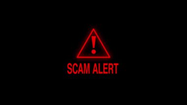 Dolandırıcılık uyarı sembolü, dijital dolandırıcılık alarmı ve spam tehlike şablonu animasyonu gösteriyor. Siber güvenlik riskleri ve sistem savunmasızlıkları dijital veri koruması siber tehdit önleme