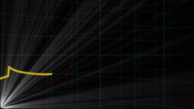 Lens fişekleri ve takas panosuyla birden fazla grafiğin animasyonu. Şebeke arkaplanına karşı mercek fişekleri ile