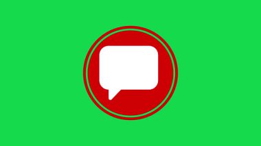 Canlandırılmış yorum simgesi canlandırması. Yeşil ekran arkaplanındaki sosyal medya canlandırması