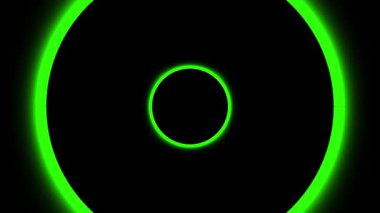 İş sunumu için soyut siyah arkaplan. Kamerada tünel etkisiyle hareket eden daire şekilleriyle. Kusursuz döngü 4K canlandırması