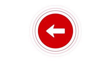 Şeffaf bir arkaplanda sincap oku canlandırması. Sol hareketli ok animasyonu. Sol ok simgesinin döngü canlandırması