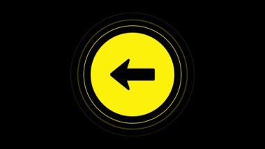 Şeffaf bir arkaplanda sincap oku canlandırması. Sol hareketli ok animasyonu. Sol ok simgesinin döngü canlandırması