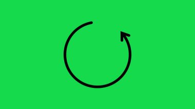 Dönen dairesel ok animasyon yüklüyor. Yenile, doldur, senkronize et. Yeniden yükleme döngüsünü yenilemeyi temsil eden basit cyan dairesel ok simgesi