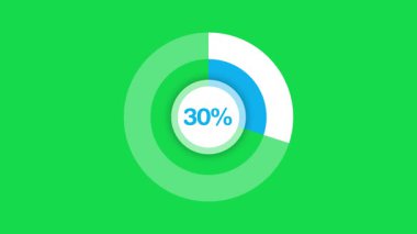 % 60 'lık sayı çemberi pasta diyagramı animasyonu yapıldı. Pasta grafiği% 60 'lık animasyon videosu. İstatistik İş ve Finans Konsepti