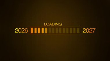 Yeni yıl 2026 'dan 2027' ye yükleme konsepti. 2026 'dan 2027' ye yeni yıl transfer animasyonu yükleniyor. Yeni yıl bar animasyonu yüklemesi. Yıl değiştirme Süreci