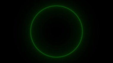 Neon hattı Teknoloji radyo dalgaları ikon animasyonu sinyali veriyor. Radyo dalgaları arka planı. Ağ kulesi radyo dalgası konsepti üretti. Soyut radyo dalgaları neon daire animasyonu ile sinyal yayıyor