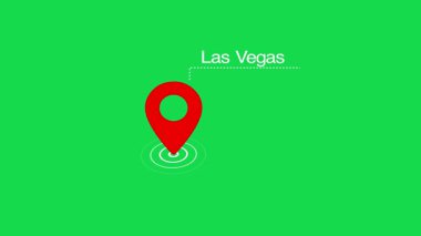 Las Vegas GPS Harita Kod Animasyonu Saydam arka planda Dijital Navigasyon İşaretçisi. Las Vegas harita etiketi ve lokasyon sembolü. Las Vegas şehir haritası konum kavramına sahip
