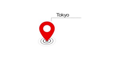 Saydam arkaplanda Dijital Navigasyon İşaretçisi olan Tokyo GPS Harita Kod Animasyonu. Konum şifreli Tokyo haritası etiketi. Hedef konum kavramına sahip Tokyo şehir haritası