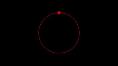 Siyah arkaplana daire nokta yüklemesi ile animasyon yükleniyor. Soyut yükleme çemberi canlandırması