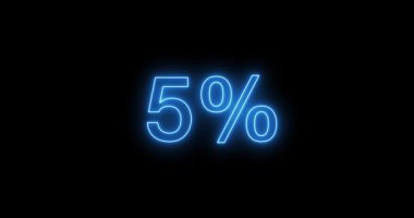 Siyah arkaplanda Neon% 50 sayılı karşı animasyon. Parlak neon metin% 50 geri sayım animasyonu. Yüzde 50 geri sayım animasyon kavramı
