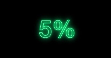 Siyah arkaplanda Neon% 100 sayılı karşı animasyon. Parlak neon metin% 100 geri sayım animasyonu. Yüzde yüz geri sayım animasyon kavramı