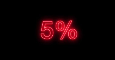 Siyah arkaplanda Neon% 100 sayılı karşı animasyon. Parlak neon metin% 100 geri sayım animasyonu. Yüzde yüz geri sayım animasyon kavramı