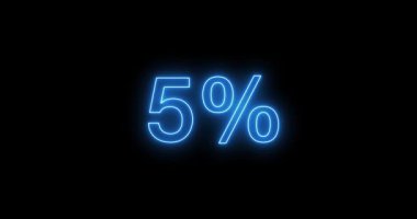 Siyah arkaplanda Neon% 100 sayılı karşı animasyon. Parlak neon metin% 100 geri sayım animasyonu. Yüzde yüz geri sayım animasyon kavramı