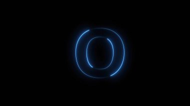 Siyah zemin üzerinde parlak mavi neon halka, teknoloji ve tasarım projeleri için fütürist dijital soyut ışık efekti.