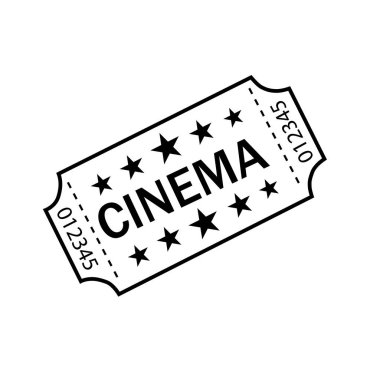 Siyah beyaz bilet simgesinin şablonu, logosu