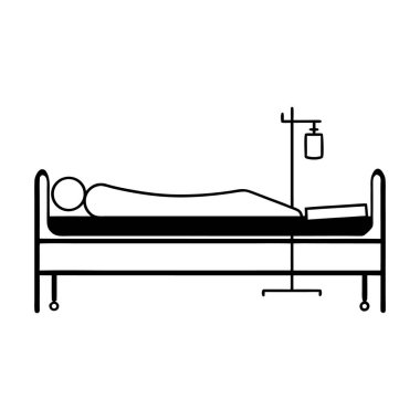  Bir hastanın minimalist çizgisi sanat silueti 