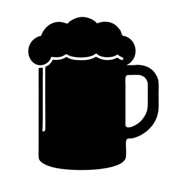 Bir bira bardağının basit siyah silüeti.