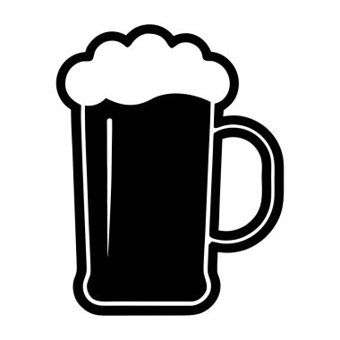 Basit, koyu siyah bir bira bardağı silueti.