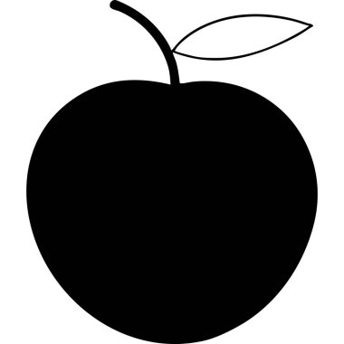 Şeftali silueti vektörünün basit bir tasviri