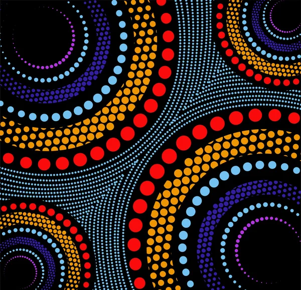 Ilustración basada en el estilo aborigen de la pintura de puntos . — Vector de stock