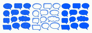 Mavi Konuşma Kabarcığı Vektör Paket Sohbeti, Konuşma, Mesaj ve Çizgi Roman İllüstrasyonu