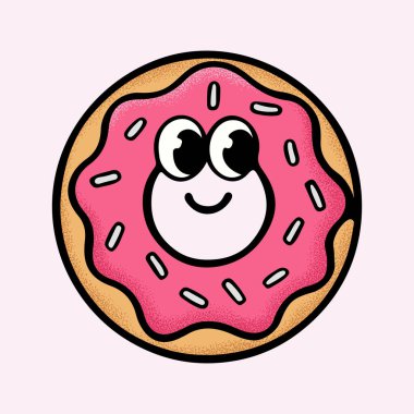 Şirin Donut Vektörü Çizgi Film Tasarımı