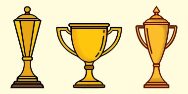 Altın Kupa Vektörü Ödülleri Kupası İllüstrasyon Tasarımı