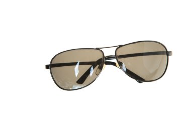 Erkekler gözlük ile beyaz bir arka planda karanlık bölmeleri