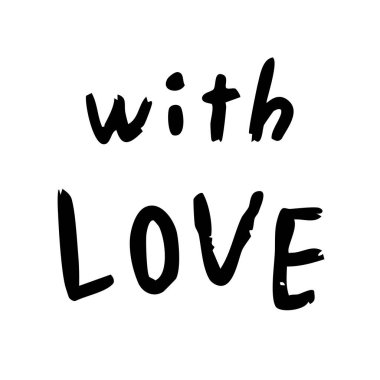 Sevimli el çizimi, kırmızı kalpli ve romantik sevgililer günü tasarımı için aşk mesajı olan bir ayı..