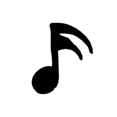 El Çizimi Siyah Sekizinci Müzik Notası Simgesi Basit Müzikal Siluet