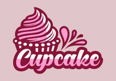 Lezzetli keklerin logo vektörü gölgeli daireler çiziyor.