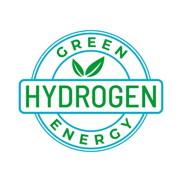 Yeşil hidrojen logo vektörü izole edildi. Daire şeklinde basit el çizimi harfleri