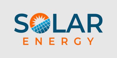 Güneş enerjisi logosu taşıyıcı el dairesel olarak izole edildi