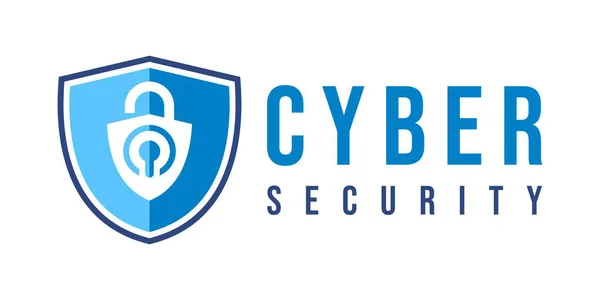 Siber güvenlik logosu mavi ve donanma simgesi