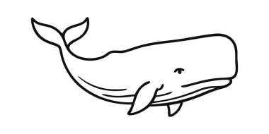 Balina logo vektör çizimi siyah ve beyaz. Basit bir hayvan çizimi.