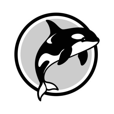 Orka logo vektör çizimi güzel hayvanların şablonu