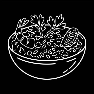 Jambalaya logo vektör çizimi izole edildi