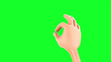 Yeşil insan eli mavi arka planda izole edilmiş. 3d oluşturma