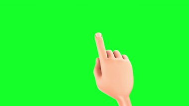 El hareketi yeşil arka planda izole edildi. 3d oluşturma.