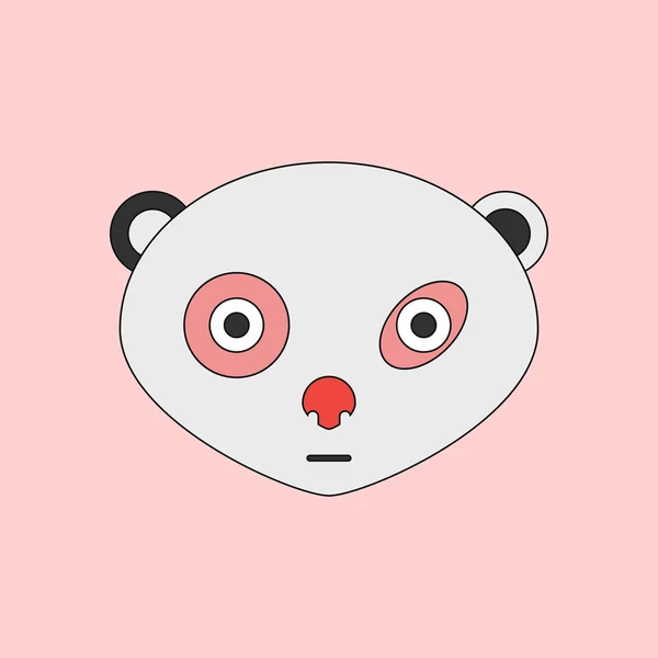 Hayvanlar üzerinde şık arka plan panda yüz vektör çizim