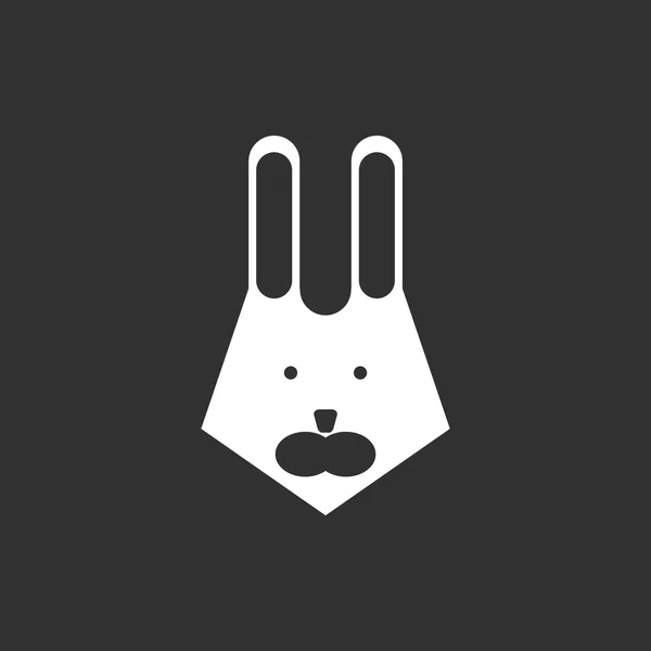 Vectorillustratie van dieren op stijlvolle achtergrond bunny gezicht — Stockvector