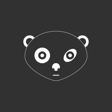 Hayvanlar üzerinde şık arka plan panda yüz vektör çizim