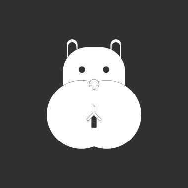 Hayvanlar üzerinde şık arka plan su aygırı yüz vektör çizim