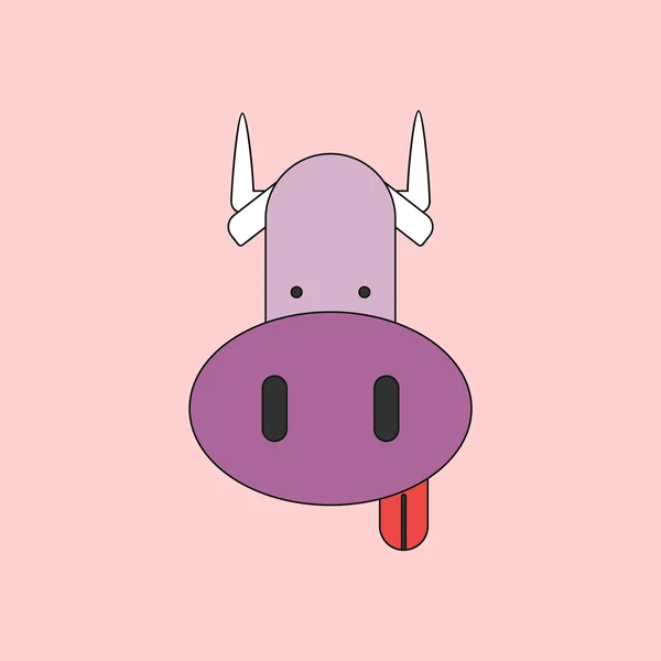 Ilustración vectorial de animales en la cara de vaca de fondo elegante — Vector de stock